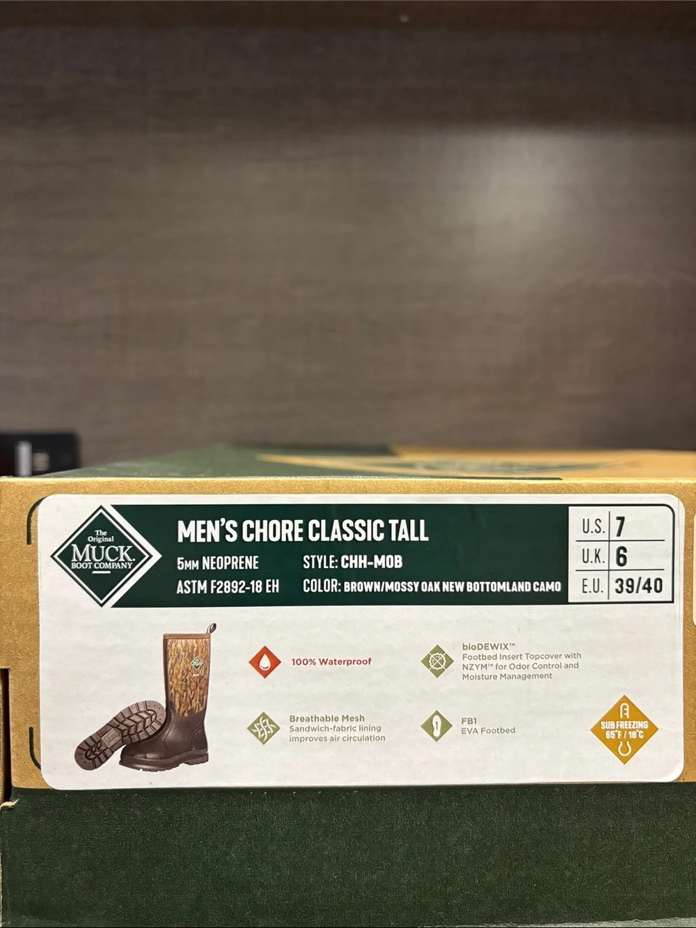 Men's Muck Chore Classic Tall Boot (Brown/Mossy Oak) - Size 7